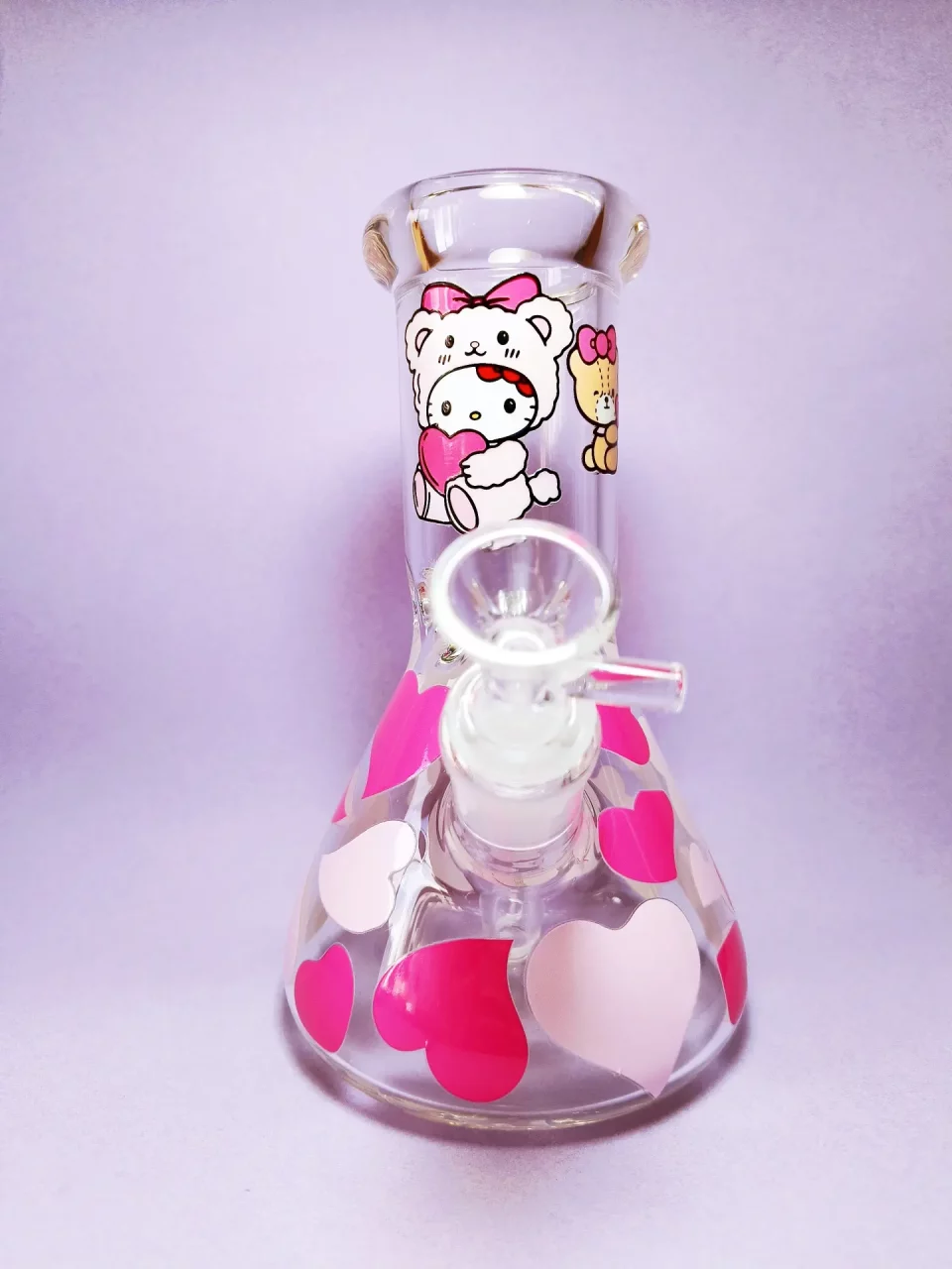 8" Adorable Hello Kitty with Teddy Bear Bong