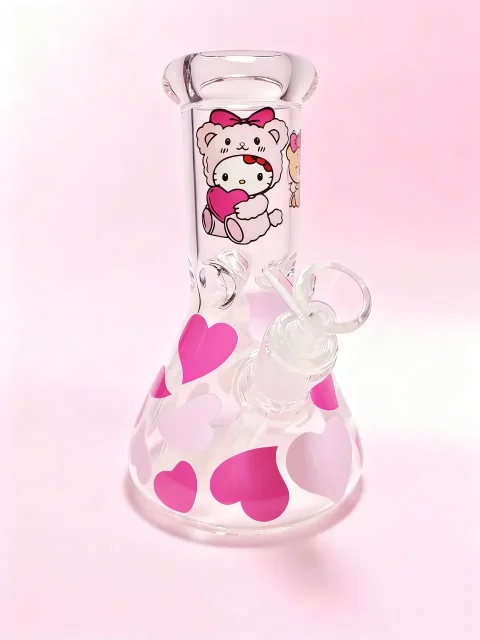 8" Hello Kitty Bong with Teddy Bear 5mm Thick Glass