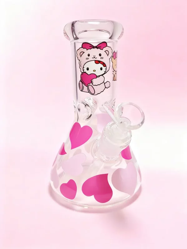 8" Hello Kitty Bong with Teddy Bear 5mm Thick Glass