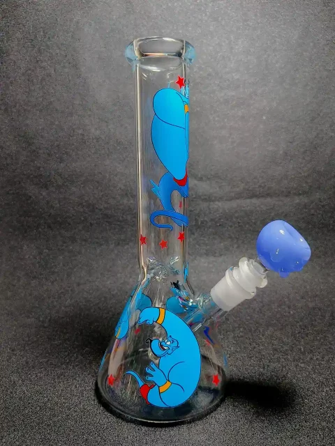 Aladdin Genie Blue Magic Beaker Glass Bong Aladdin Genie Blue Magic Beaker Glass Bong