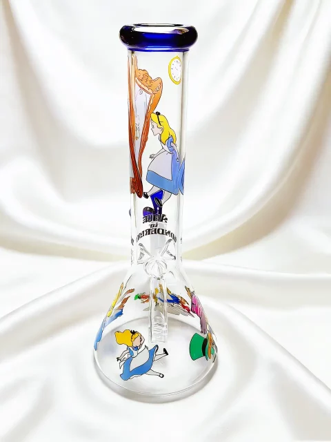 10″ Alice in Wonderland Fantasy Story Beaker Glass Bong 10" Alice in Wonderland Fantasy Story Beaker Glass Bong