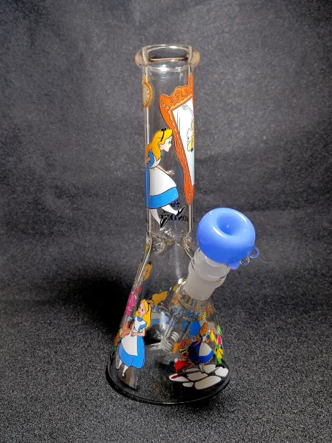10" Alice in Wonderland Fantasy Story Beaker Glass Bong