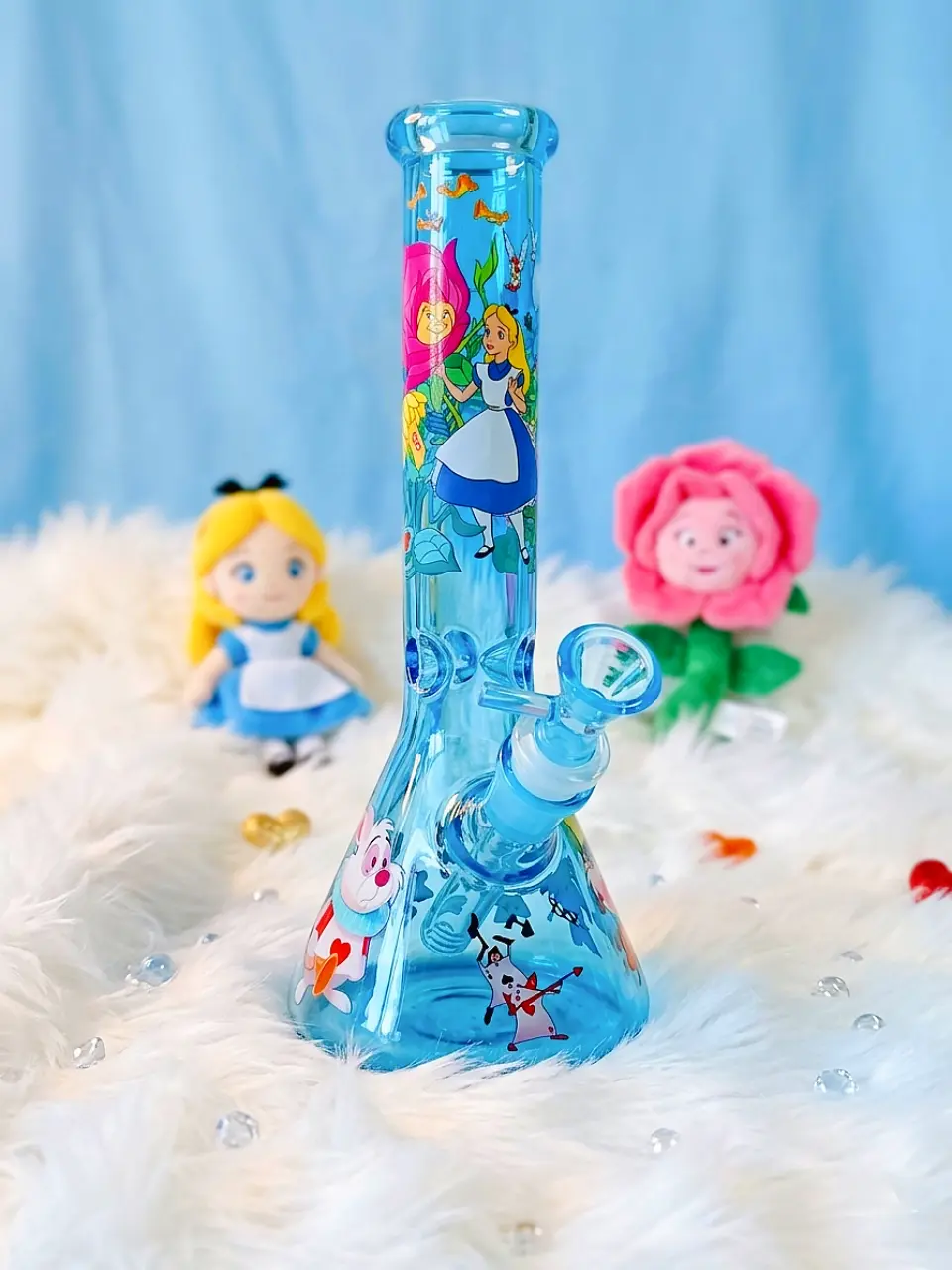 10" Alice in Wonderland Blue Fantasy Beaker Bong