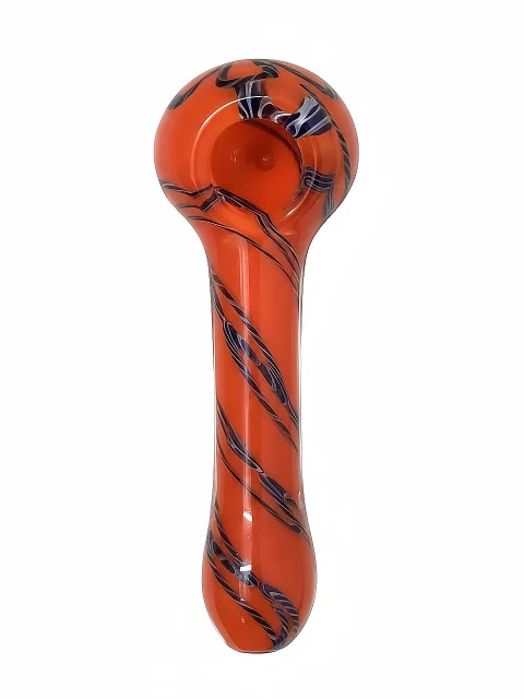 4.3" Artisan Glass Hand Pipe with Floral Accent