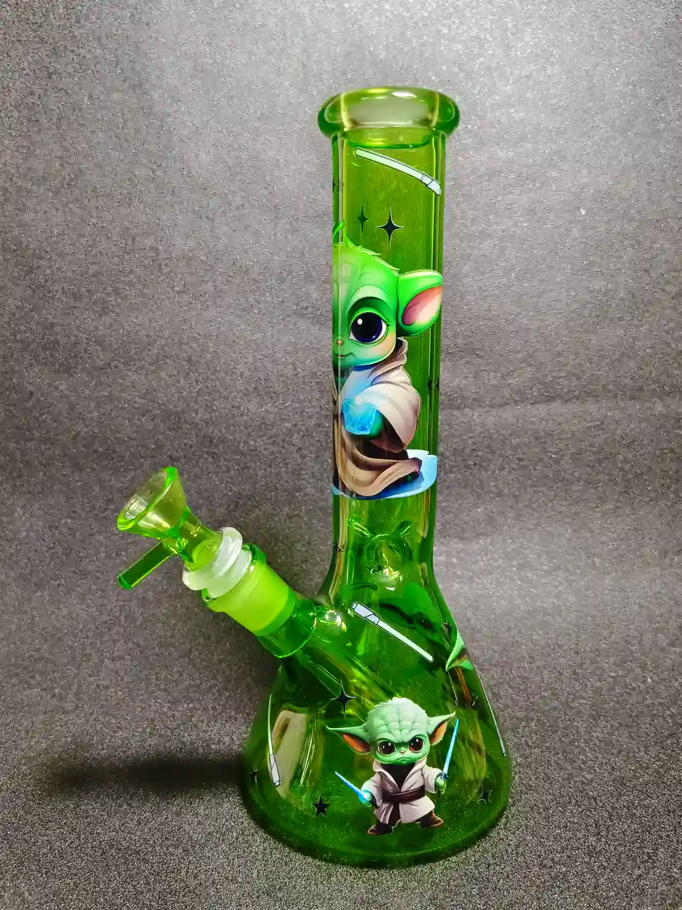 Baby Yoda Star Wars Lightsaber Green Beaker Glass Bong