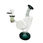 7.5" Black Accented Recycler Glass Bong