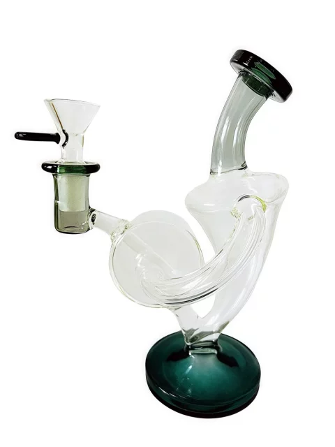 7.5" Black Accented Recycler Glass Bong