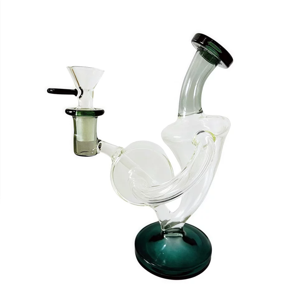 7.5" Black Accented Recycler Glass Bong
