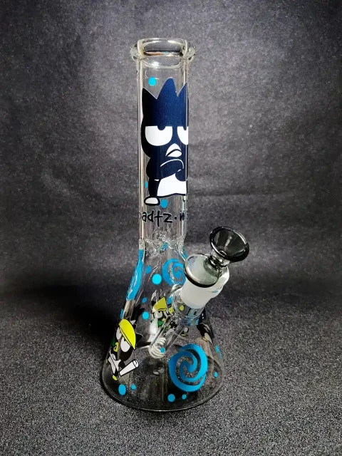 Badtz-Maru Sanrio Rebel Cute Blue Bubble Beaker Glass Bong