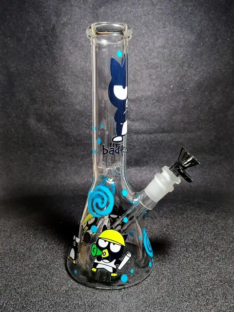 Badtz-Maru Sanrio Rebel Cute Blue Bubble Beaker Glass Bong Badtz-Maru Sanrio Rebel Cute Blue Bubble Beaker Glass Bong