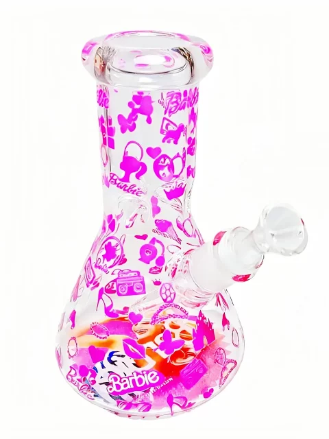 8″ 5mm Barbie Pink Dream Fashion Beaker Glass Bong