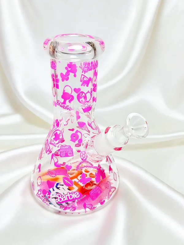 8" 5mm Barbie Pink Dream Fashion Beaker Glass Bong