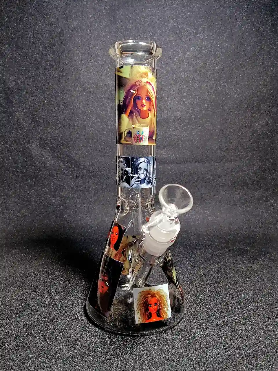 Barbie Reaction Meme Emotional Chaos Beaker Glass Bong