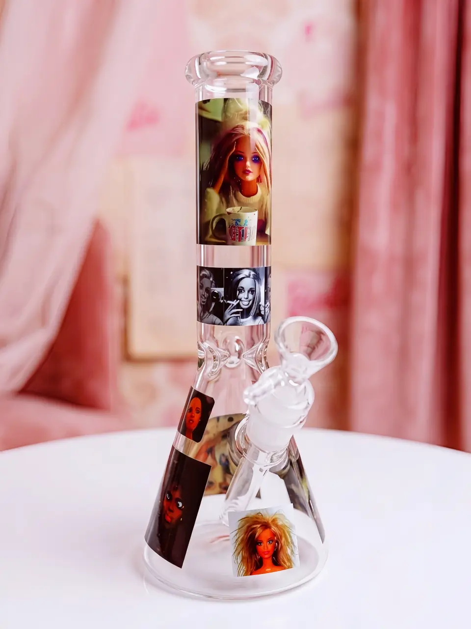 Barbie Reaction Meme Emotional Chaos Glass Bong - Image 7