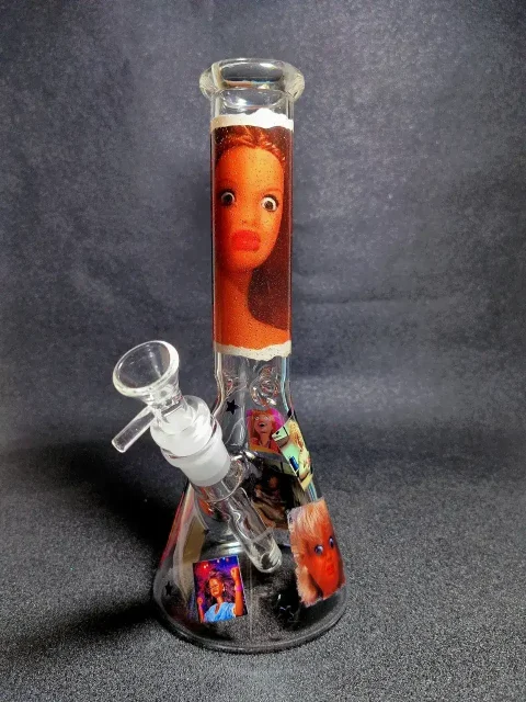 Barbie Shock Reaction Party Meme Beaker Glass Bong