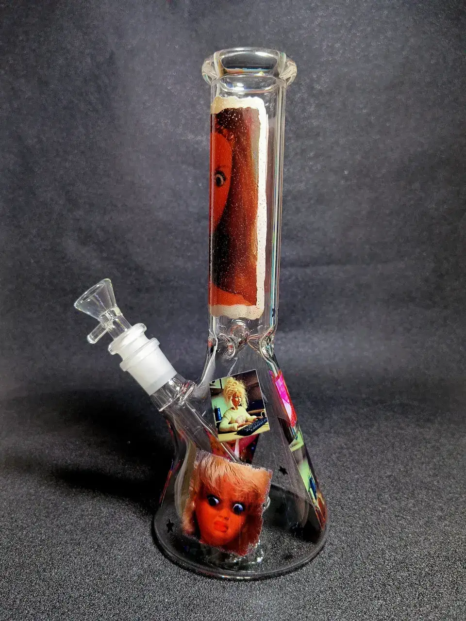 Barbie Shock Reaction Party Meme Beaker Glass Bong