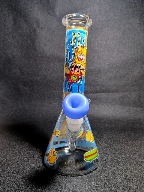 Bart Simpson The Simpsons Melted Trippy Beaker Glass Bong