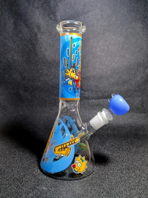 Bart Simpson The Simpsons Melted Trippy Beaker Glass Bong Bart Simpson The Simpsons Melted Trippy Beaker Glass Bong