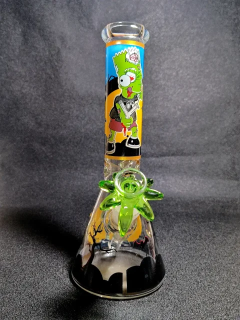 Frankenstein Bart The Simpsons Halloween Beaker Glass Bong