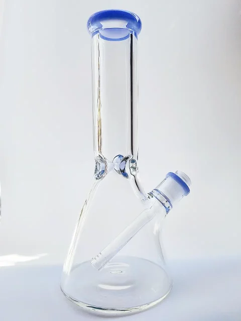 11.5″ Beaker 9mm Thick Glass Bong with Blue Accents 11.5" Beaker 9mm Thick Glass Bong with Blue Accents