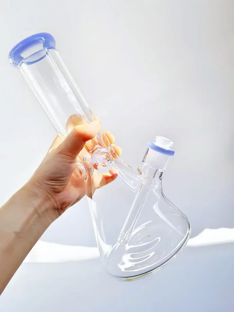 11.5" Beaker 9mm Thick Glass Bong with Blue Accents