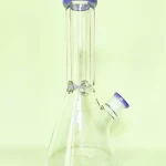 12" 9mm Thick Glass Beaker Bong with Lavender Accents