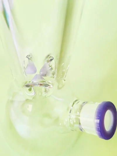 11.5" Beaker 9mm Thick Glass Bong with Lavender Accents