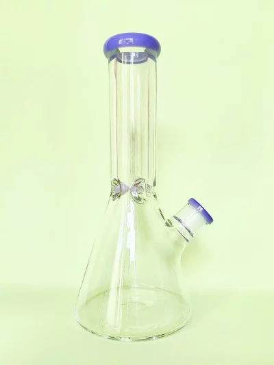 11.5" Beaker 9mm Thick Glass Bong with Lavender Accents