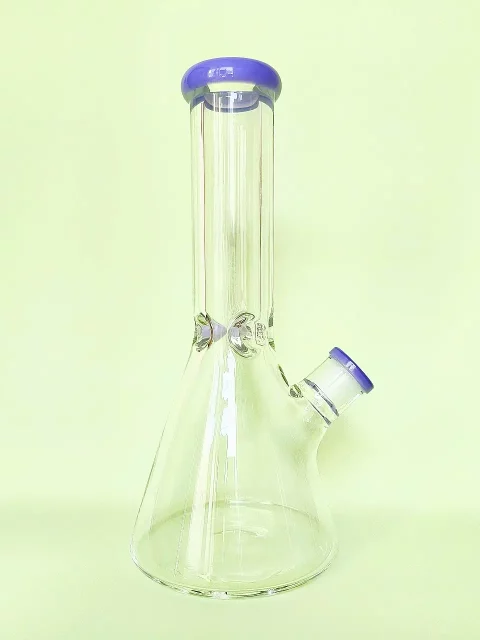 11.5" Beaker 9mm Thick Glass Bong with Lavender Accents
