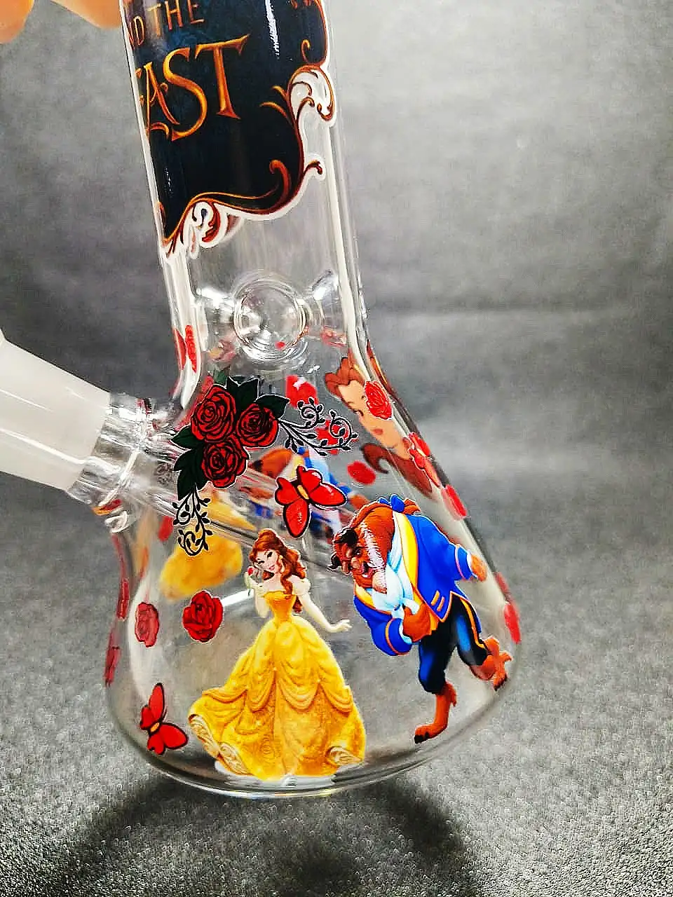 Beauty and the Beast Belle Rose Beaker Glass Bong