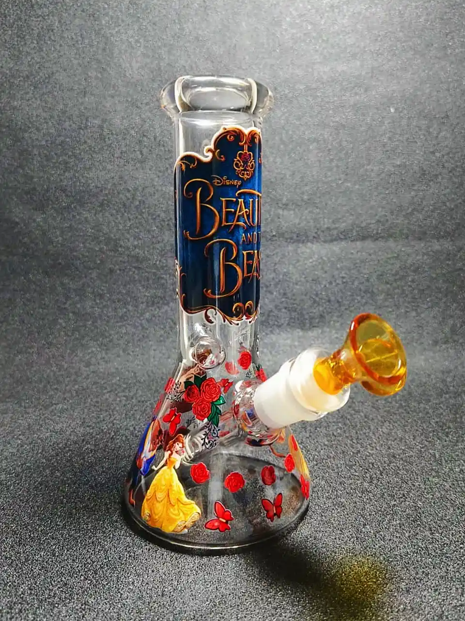 Beauty and the Beast Belle Rose Beaker Glass Bong