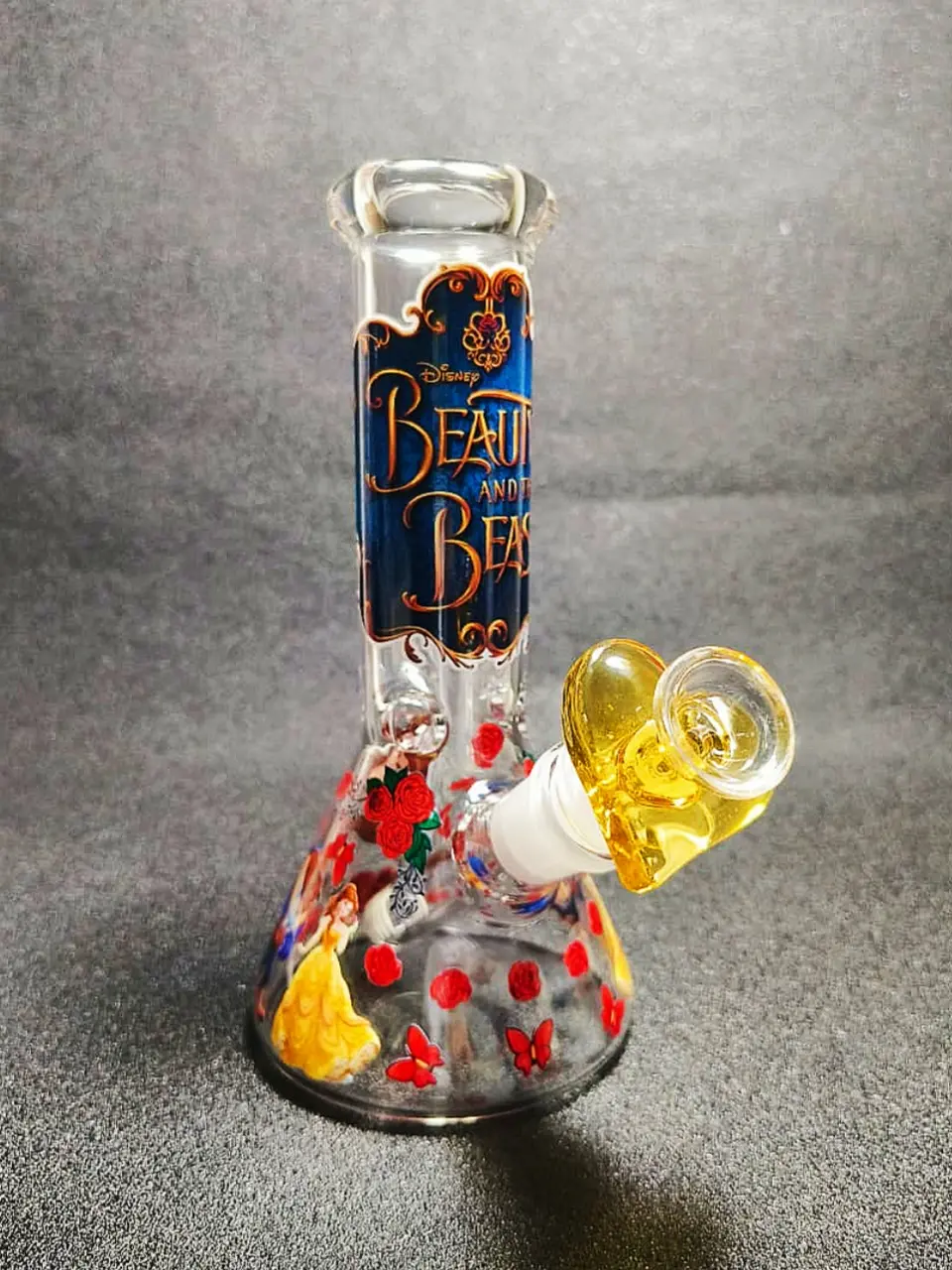 Beauty and the Beast Belle Rose Beaker Glass Bong