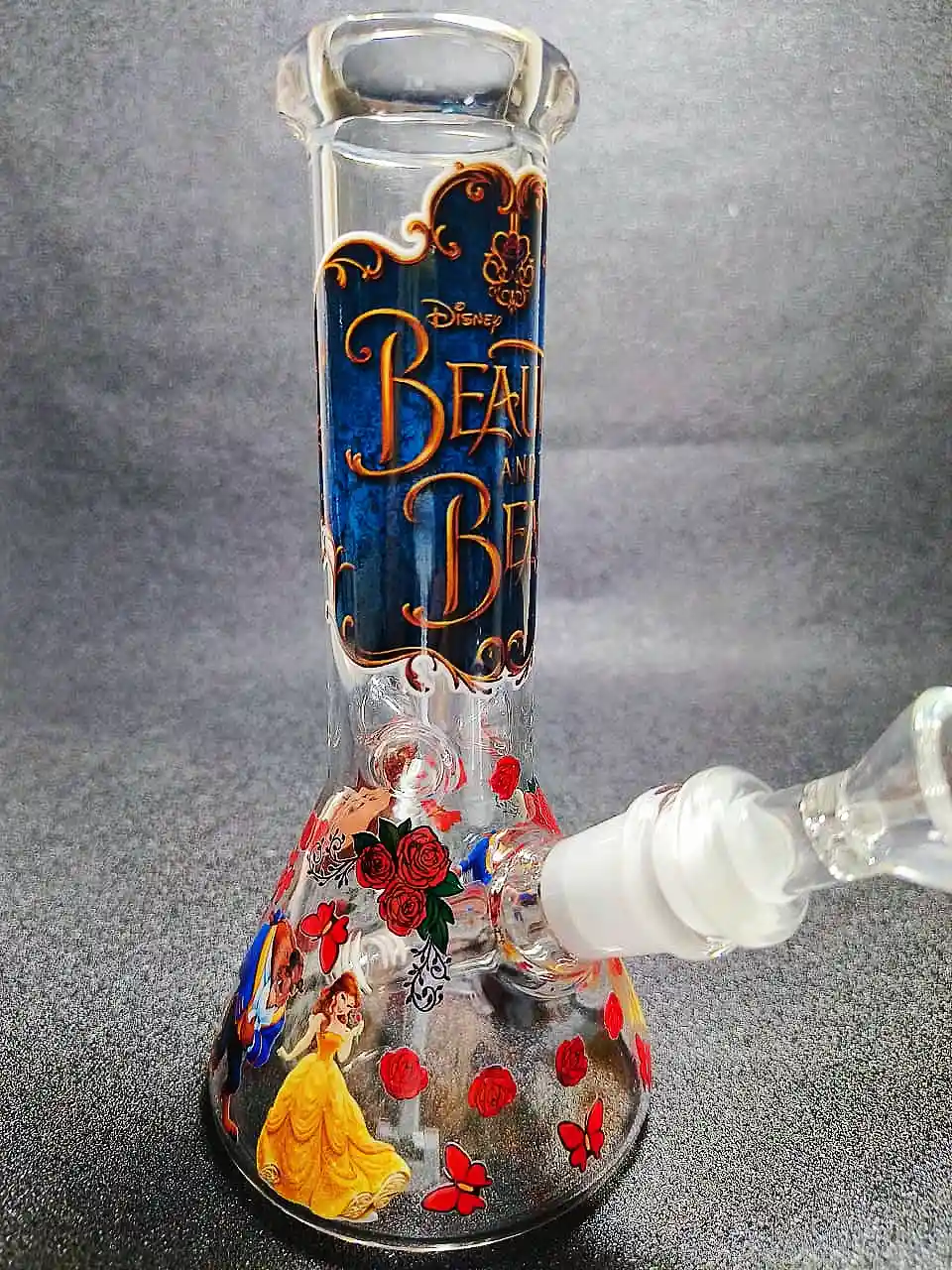 Beauty and the Beast Belle Rose Beaker Glass Bong