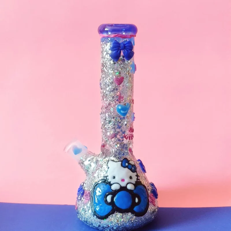 Bedazzled Kawaii Glitter Bong – 9.5" of Sparkly Hello Style