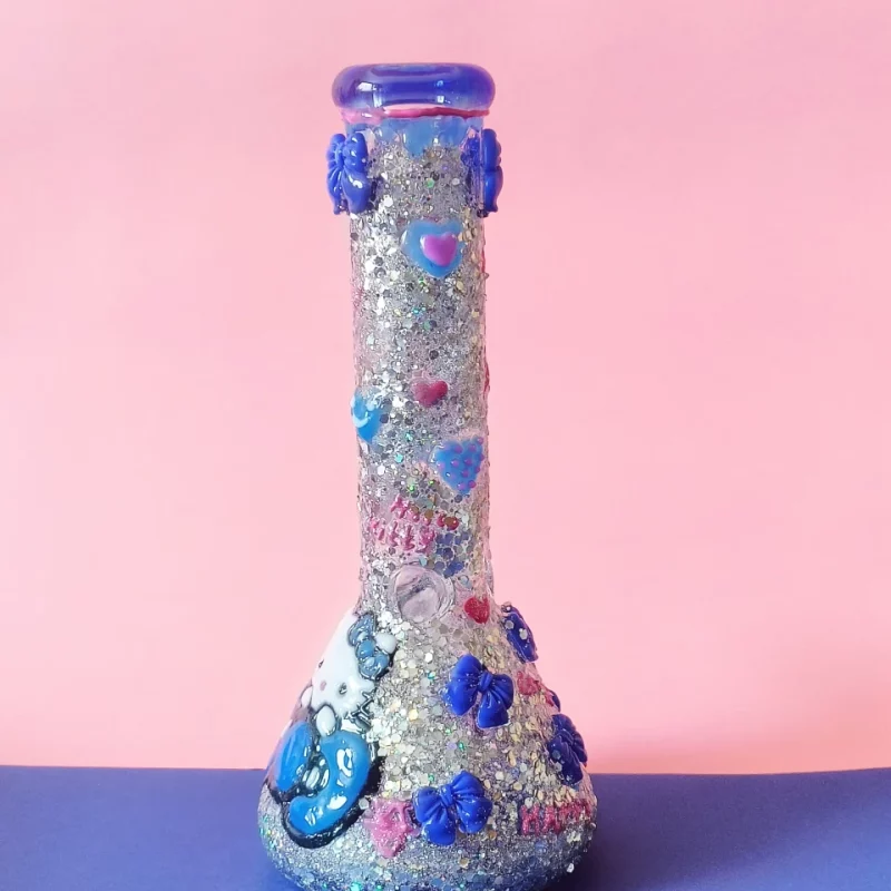 Bedazzled Kawaii Glitter Bong – 9.5" of Sparkly Hello Style