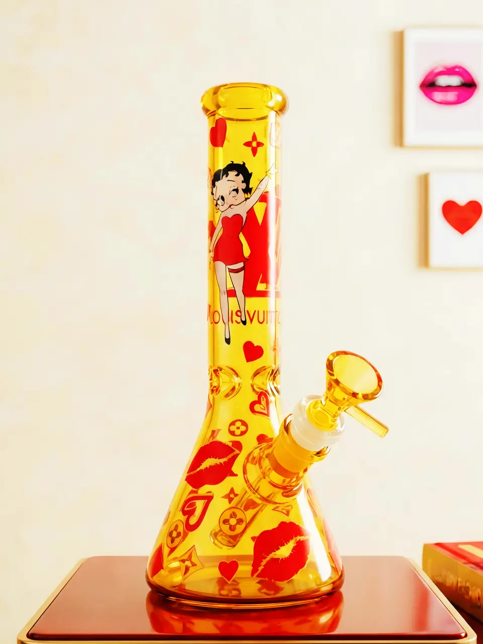 Betty Boop LV Monogram Honey Beaker Glass Bong - Image 7