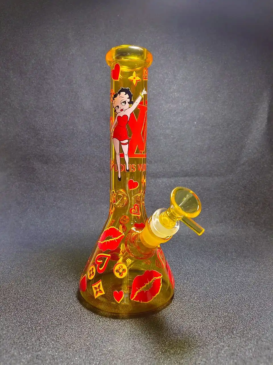 Betty Boop LV Monogram Honey Beaker Glass Bong