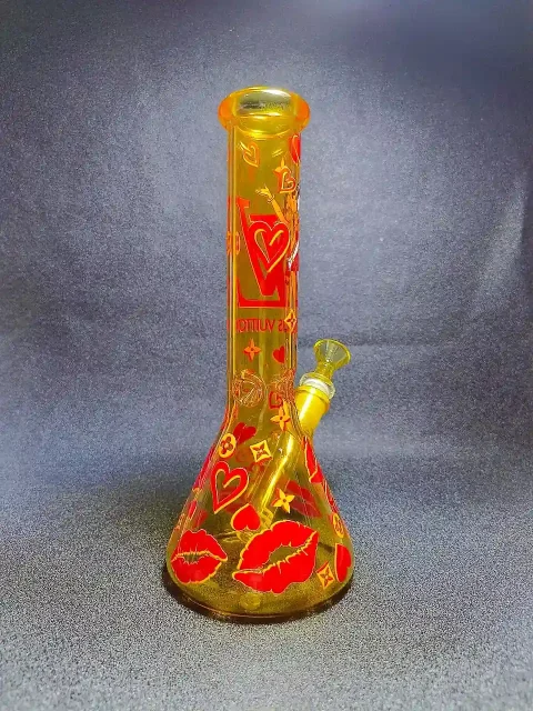 Betty Boop LV Monogram Honey Beaker Glass Bong Betty Boop LV Monogram Honey Beaker Glass Bong