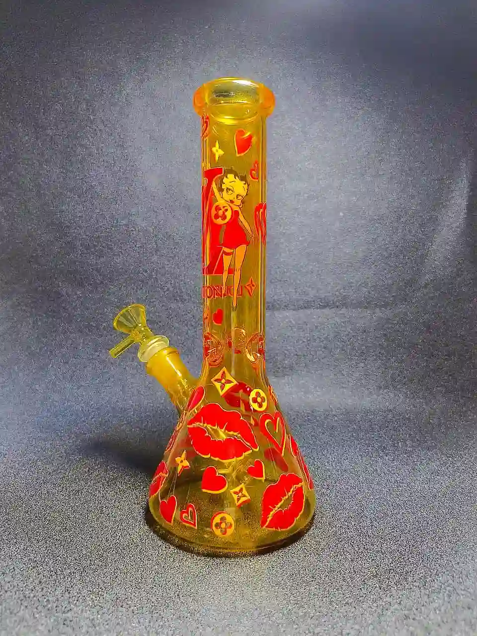 Betty Boop LV Monogram Honey Beaker Glass Bong