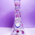 12" Birthday Queen Purple Glass Bong 9mm Thick