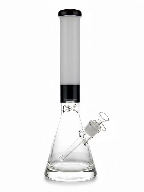 16" Black & White Beaker Bong with Ultra-Thick Base
