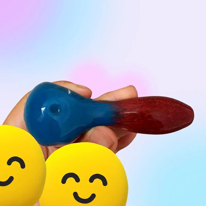 4" Blue to Red Gradient Glass Spoon Pipe