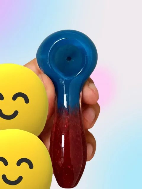 4" Blue to Red Gradient Glass Spoon Pipe
