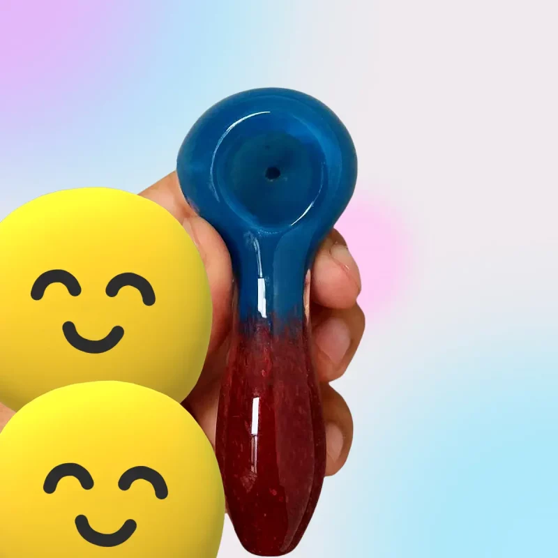 4" Blue to Red Gradient Glass Spoon Pipe