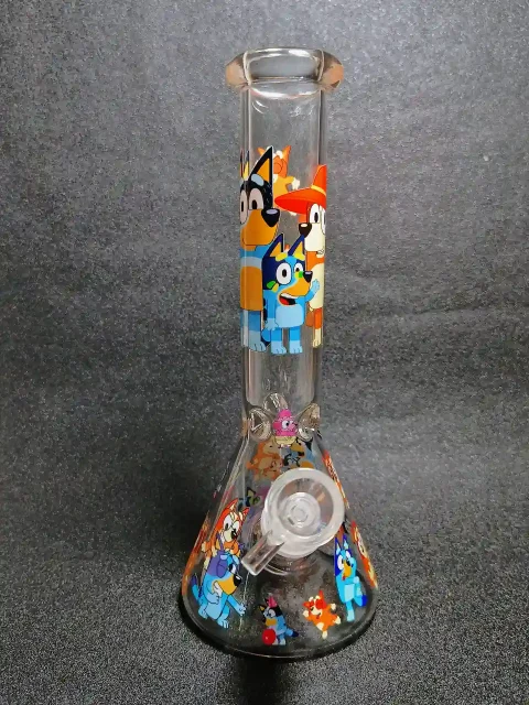 Bluey Family Scene Beaker Glass Bong