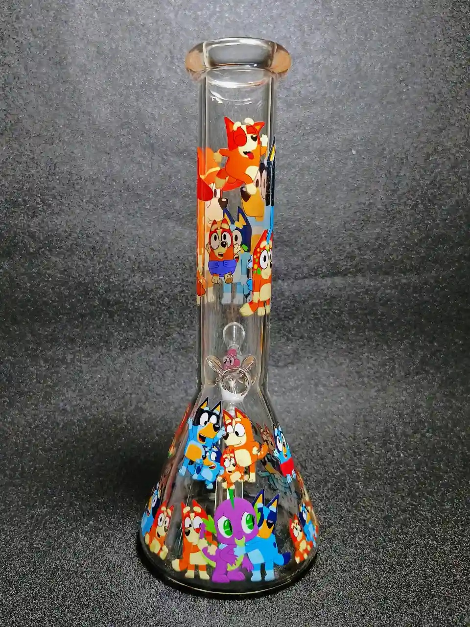 Bluey Family Scene Beaker Glass Bong