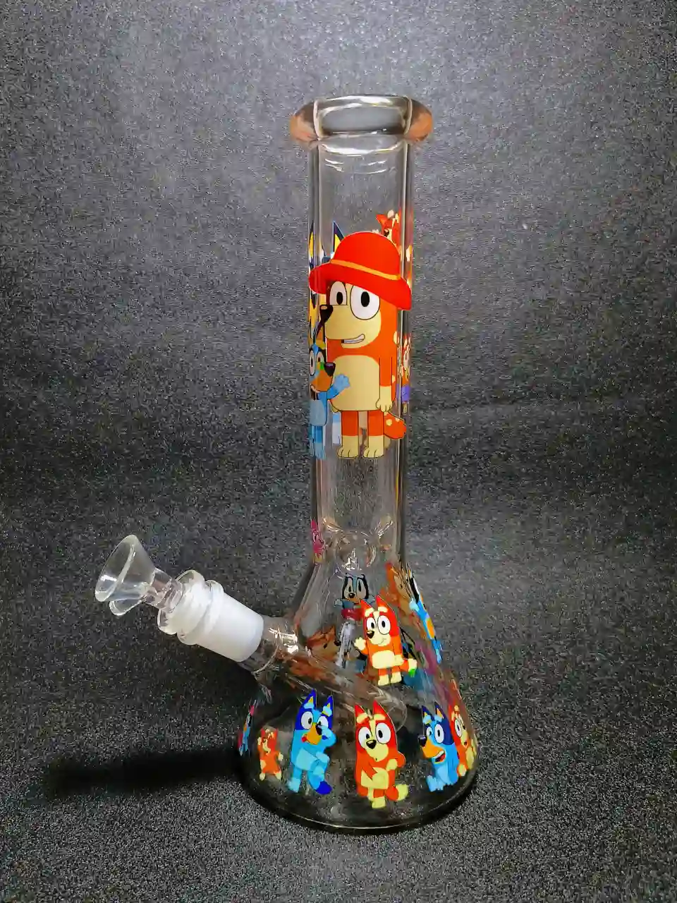 Bluey Family Scene Beaker Glass Bong