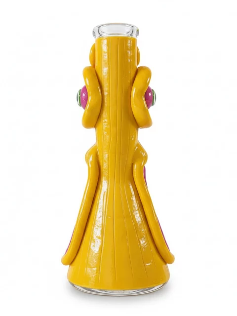 10” Hand-Painted 3D Yellow Monster Glass Bong