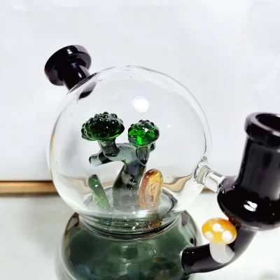 7" Bonsai Mushroom Cloche Glass Bong