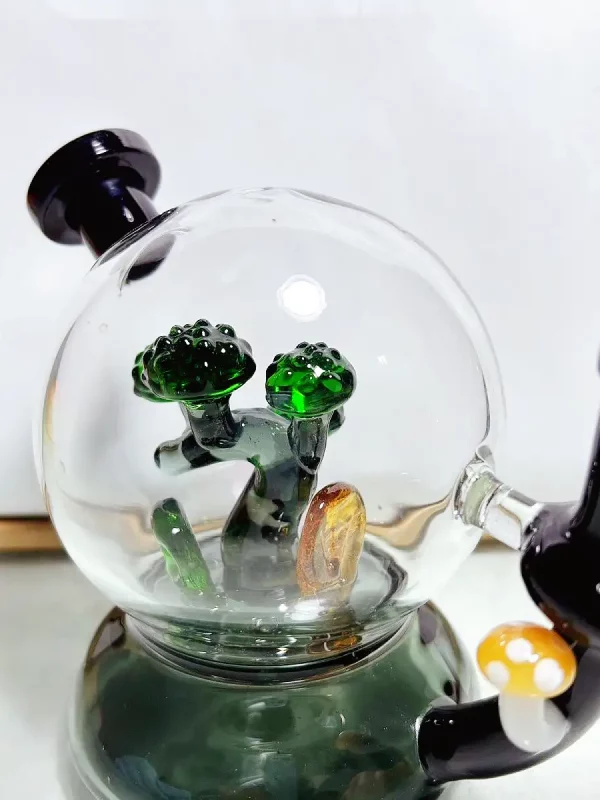 7" Bonsai Mushroom Cloche Glass Bong